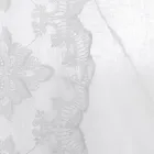 Perdeau italian de lux din in ușoare cu organza și broderie albă - Marinella Viadurini