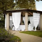 Perdeau de in retro usoare cu organza si broderie italiana de lux - Marinella Viadurini