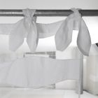 Cortina albă de in și organza cu broderie elegantă cu design italian - Oceanomare Viadurini