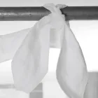 Cortina albă de in și organza cu broderie elegantă cu design italian - Oceanomare Viadurini