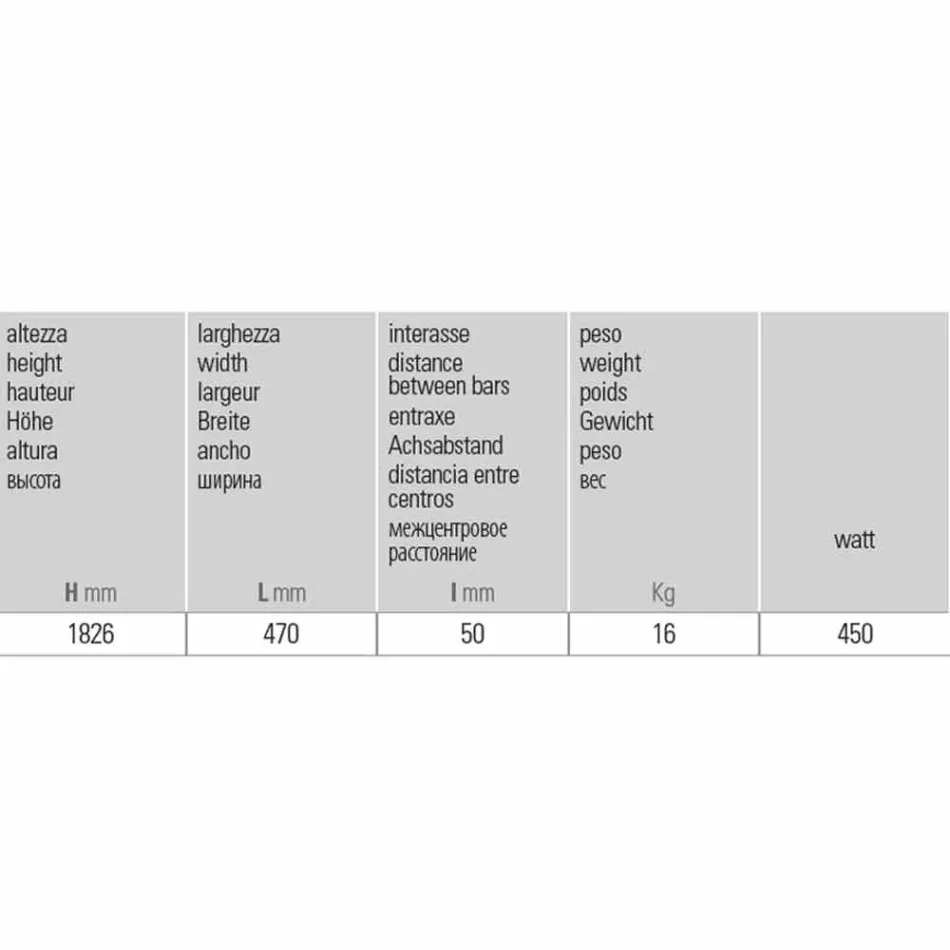 Radiator baie verticală, podea electrică de 450 wați - Ottolungo Viadurini