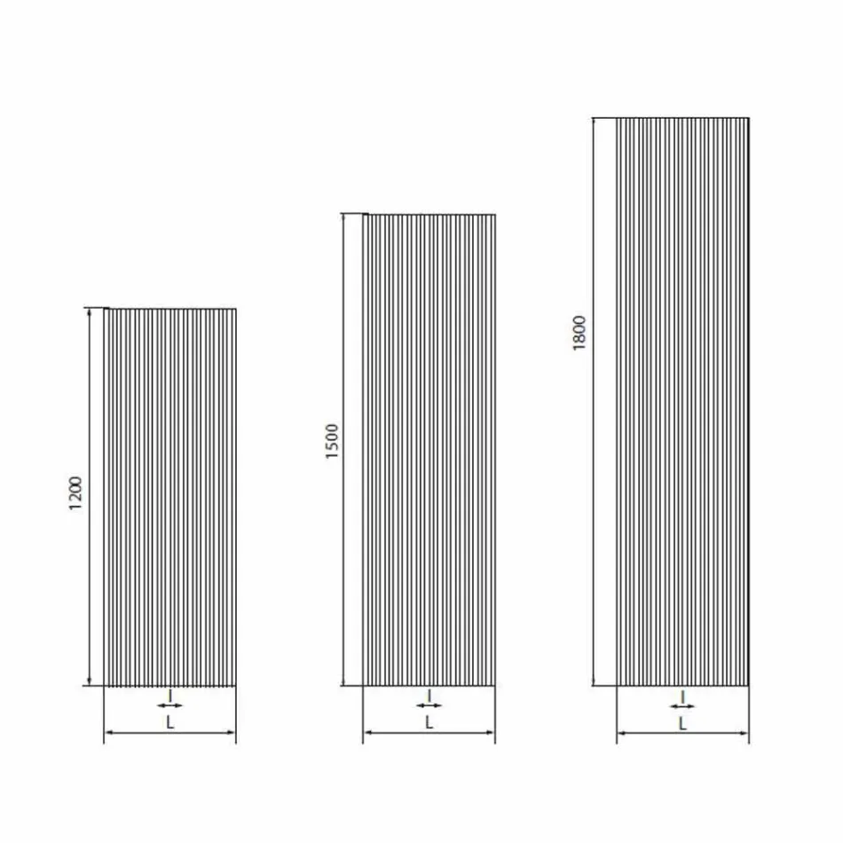 Radiator hidraulic de perete cu design vertical în oțel 900 W - 1000 linii Viadurini