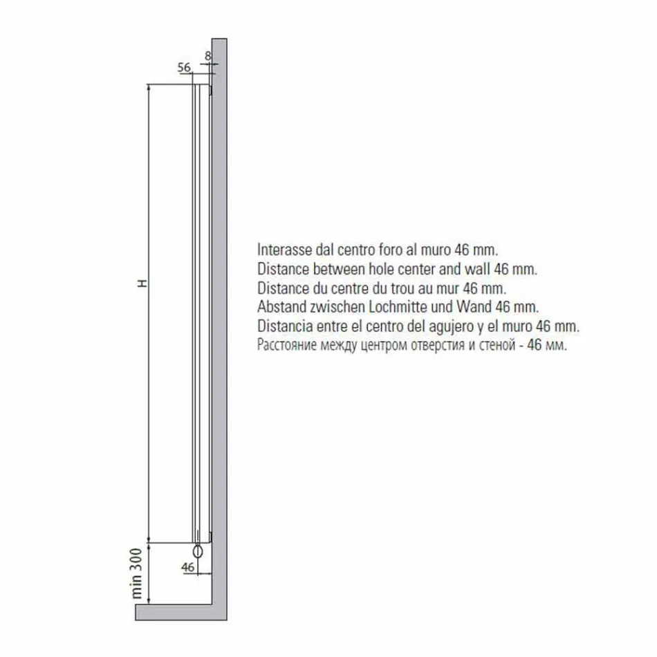 Proiectare radiator electric de perete din aluminiu modern 1000 W - 100 linii Viadurini