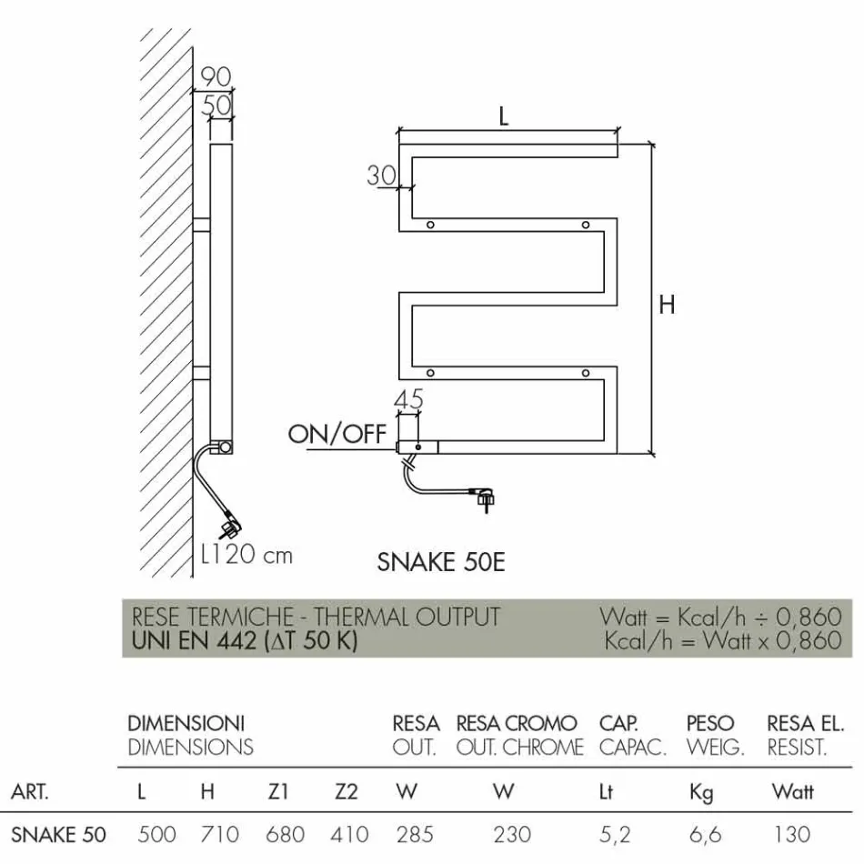 radiator electric crom în design modern, Snake de Scirocco H Viadurini
