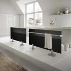 Radiator electric montat pe podea de design modern, în sticlă neagră neagră Viadurini