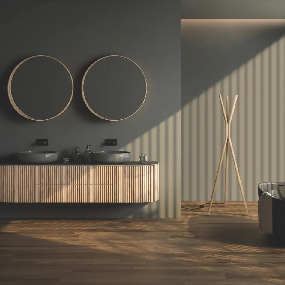 Radiator electric de sine stătător din oțel cu comutator de picior - copac Viadurini