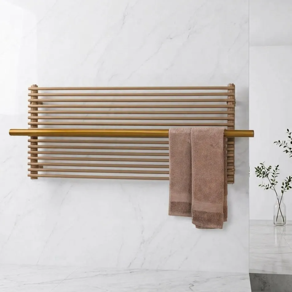Radiator electric din oțel carbon bej, fabricat în Italia - Solaris Viadurini