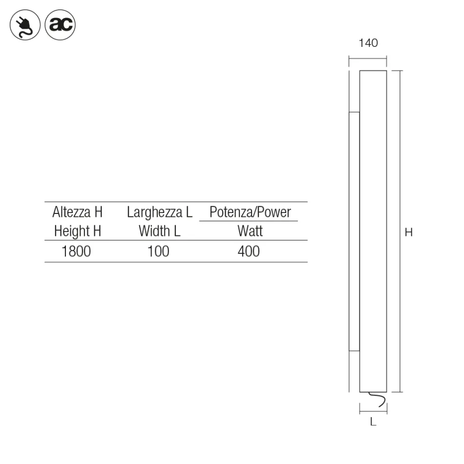 Radiator electric din oțel carbon cu două finisaje fabricat în Italia - Ember Viadurini