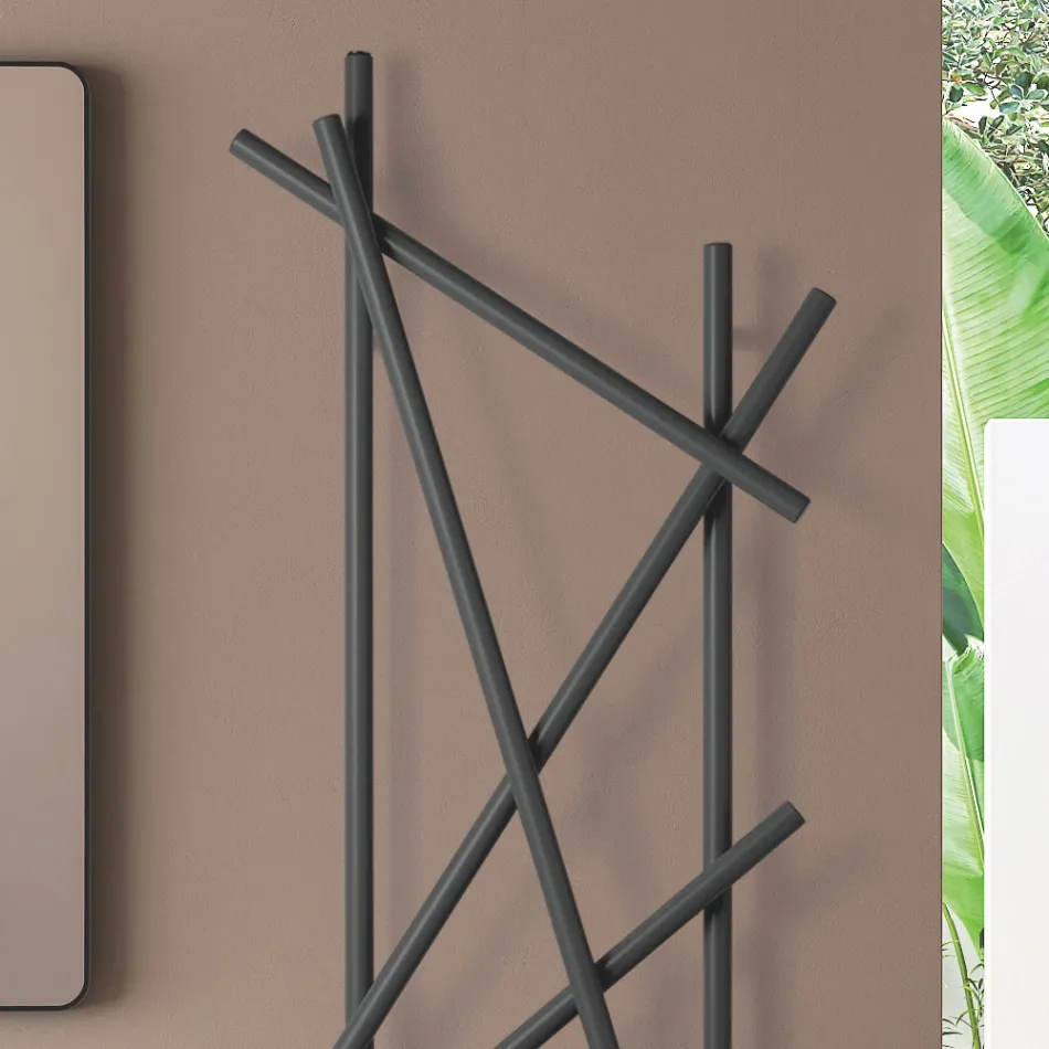 Radiator electric din oțel cu tuburi cu secțiune rotundă, fabricat în Italia - aleatoriu Viadurini