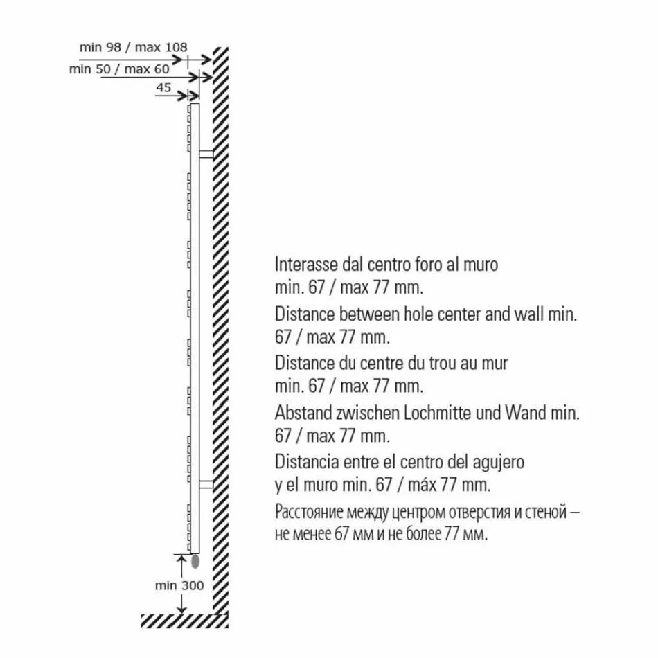 Radiator electric montat pe perete de design modern pentru baie 400 W - Peacock Viadurini