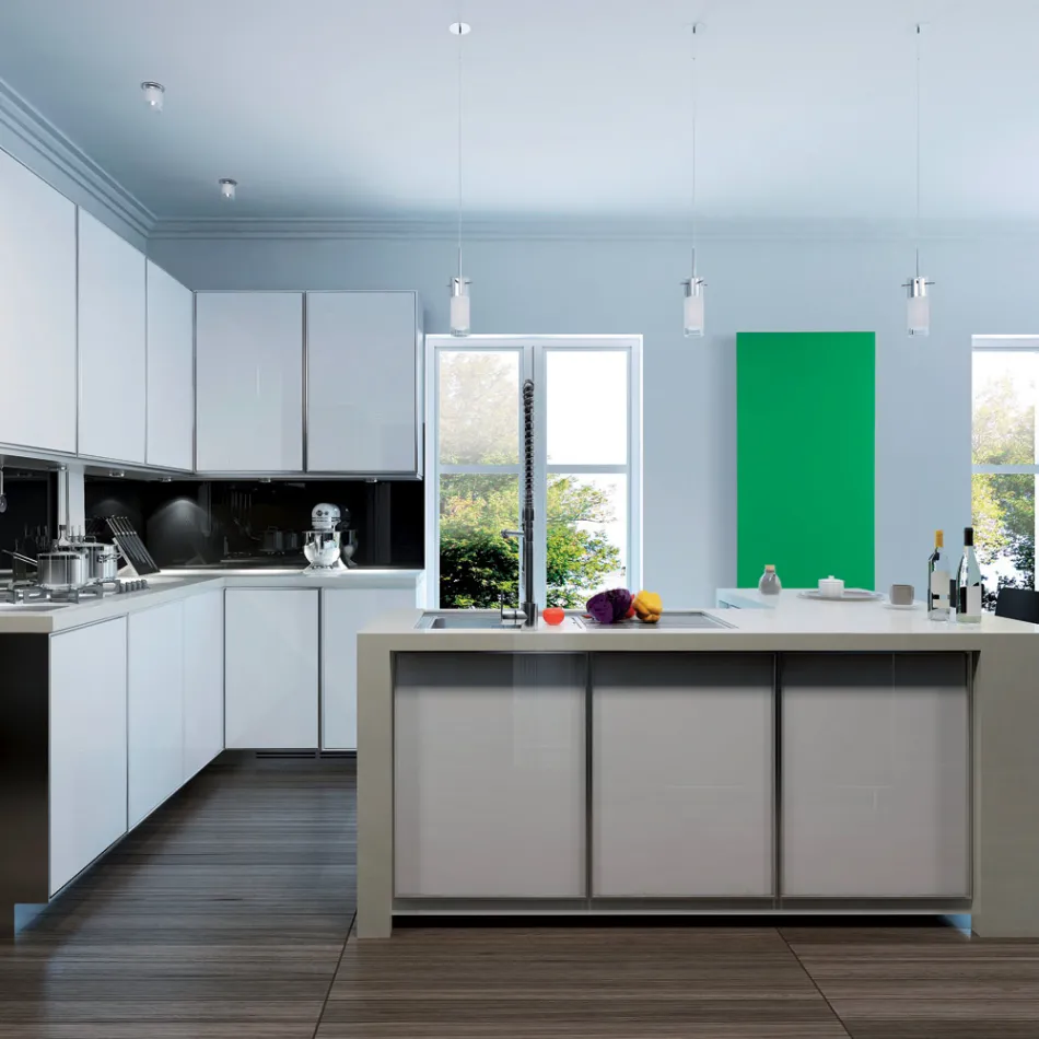 Radiator hibrid de design în pulbere netedă de marmură italiană - linii Viadurini