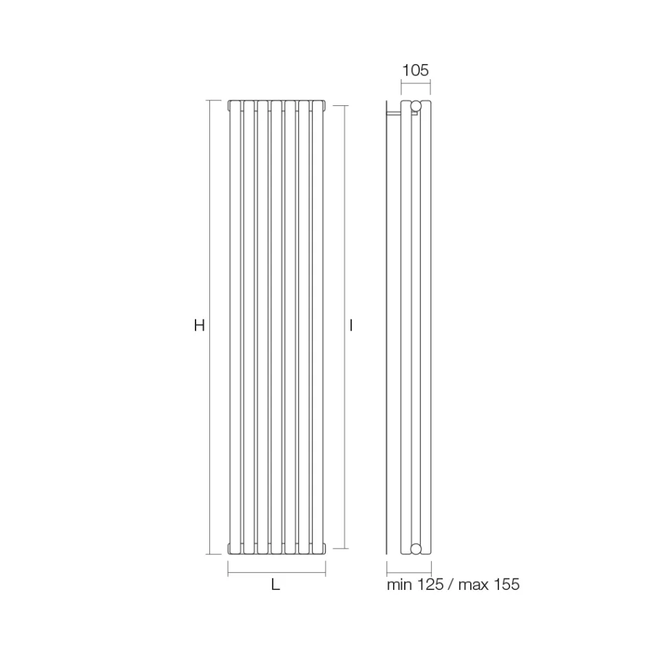 Radiator hidraulic cu colectoare orizontale si conducte verticale - Colomba Viadurini