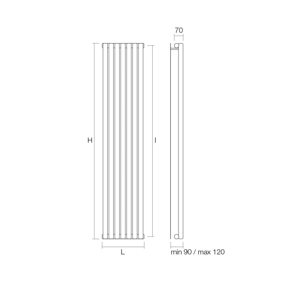 Radiator hidraulic cu colectoare orizontale din otel carbon - cirese Viadurini