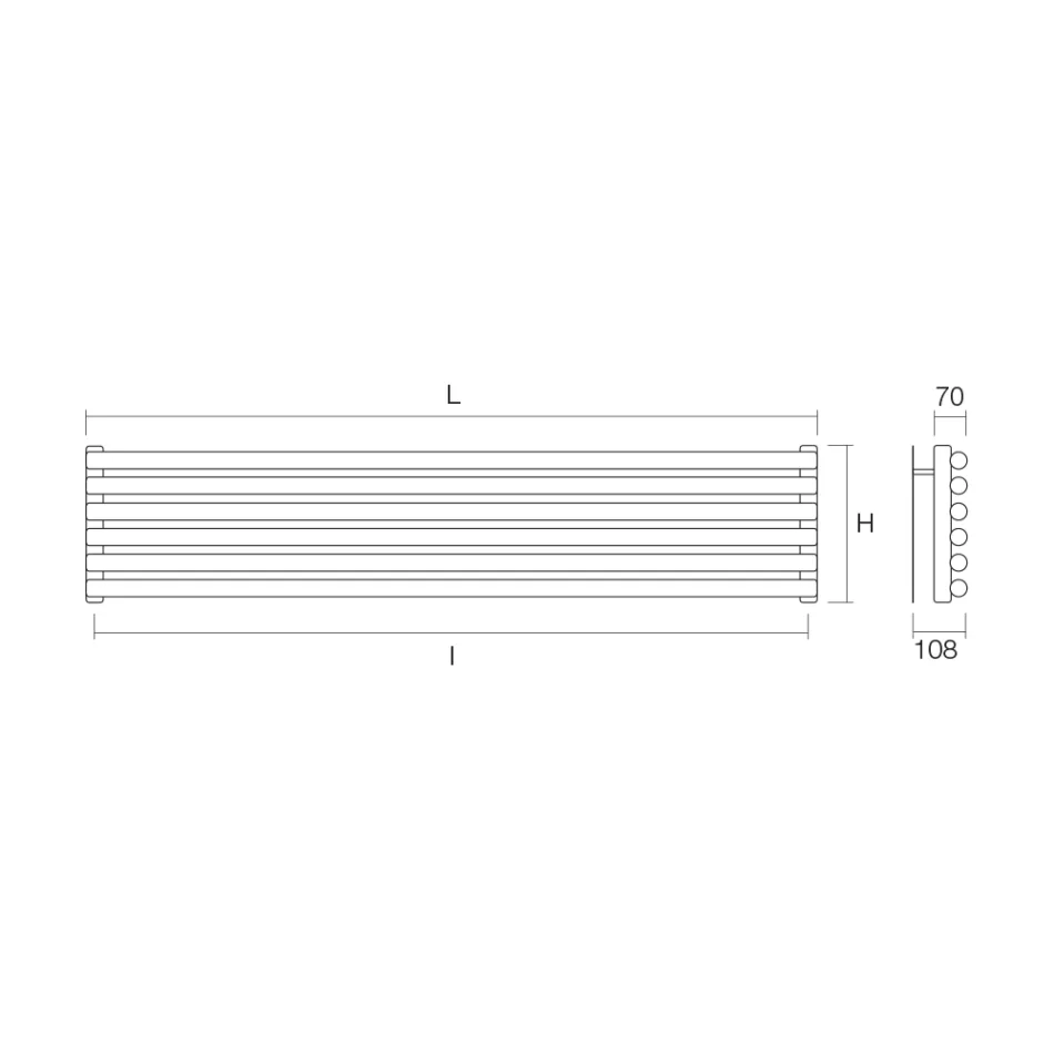 Radiator hidraulic cu colectoare verticale si tevi orizontale - Compus Viadurini