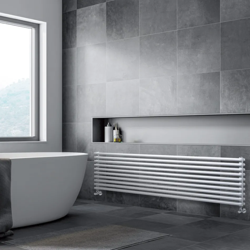 Radiator Hidraulic cu Seria Dubla de Elemente Orizontale Made in Italy - Strega Viadurini