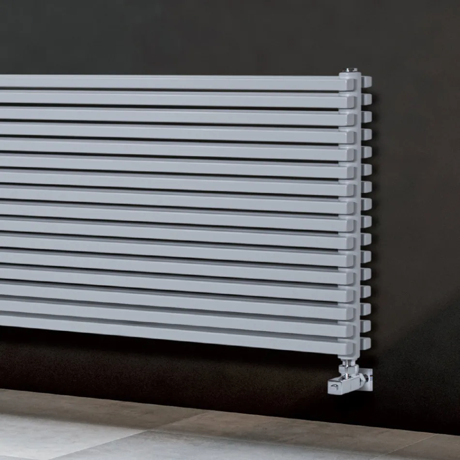Radiator hidraulic cu elemente de secțiune pătrată dublă Fabricat în Italia - Zmeură Viadurini
