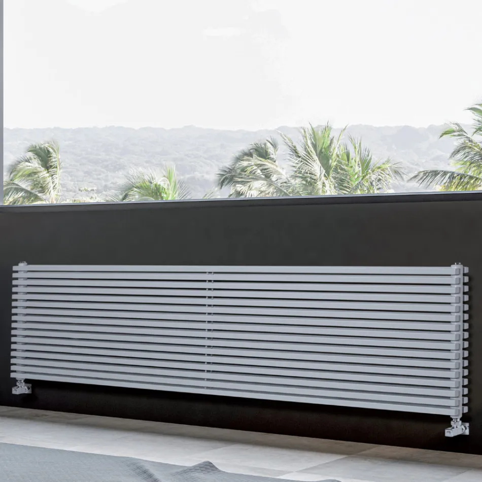 Radiator hidraulic cu elemente de secțiune pătrată dublă Fabricat în Italia - Zmeură Viadurini