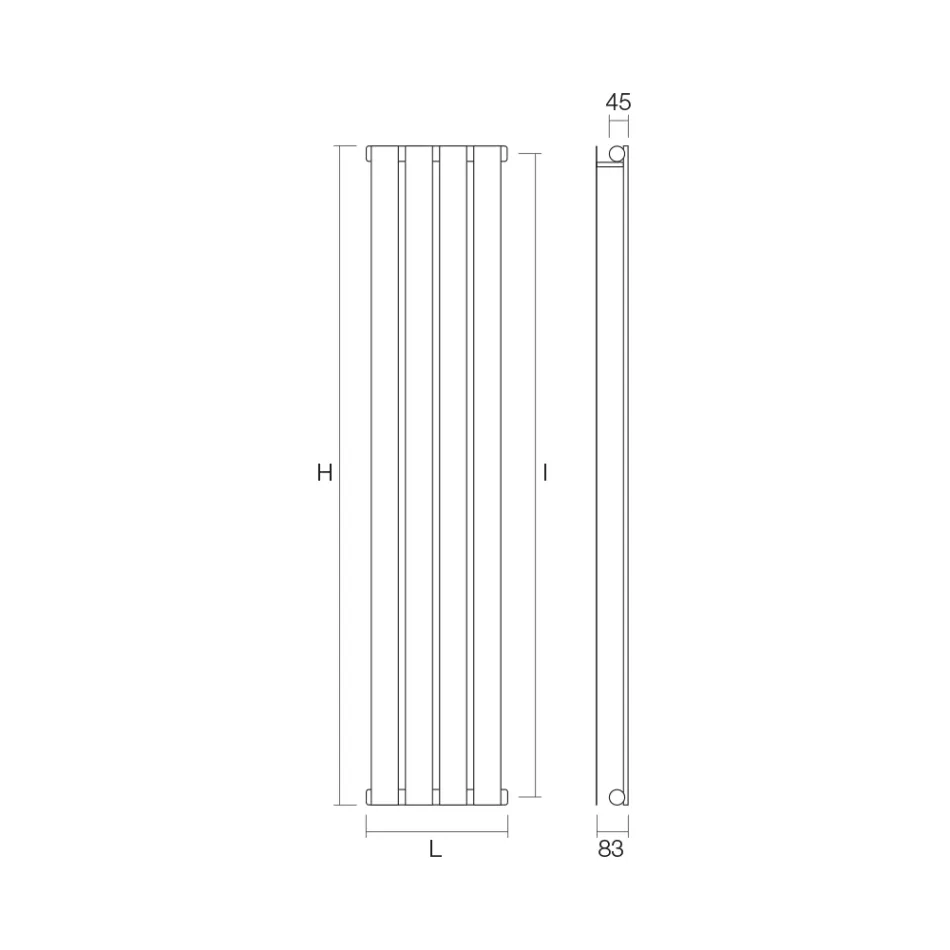 Radiator hidraulic cu o singură serie de elemente plate Made in Italy - Zabaione Viadurini
