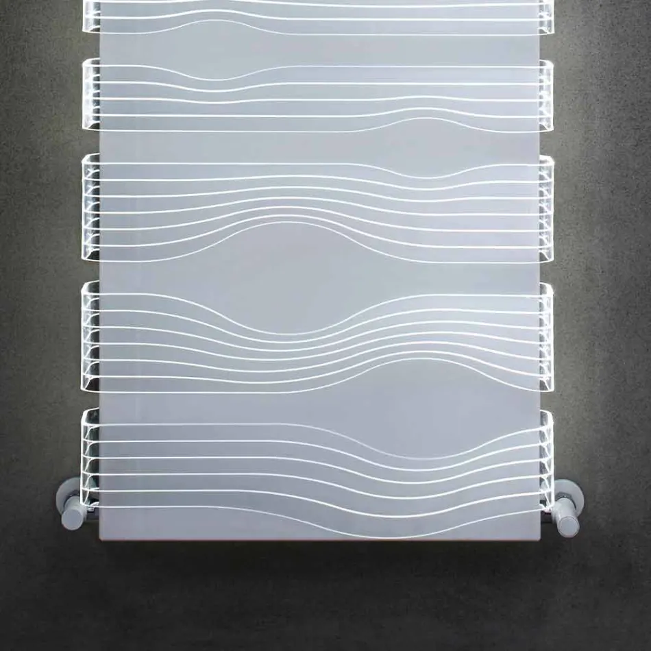 Radiator hidraulic de design pentru cameră de zi sau baie cu Led 839 W - Strălucire Viadurini