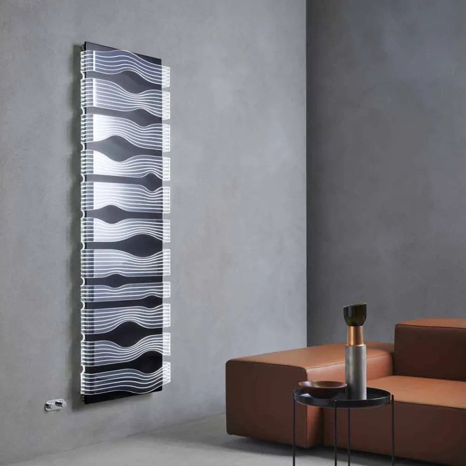 Radiator hidraulic de design pentru cameră de zi sau baie cu Led 839 W - Strălucire Viadurini