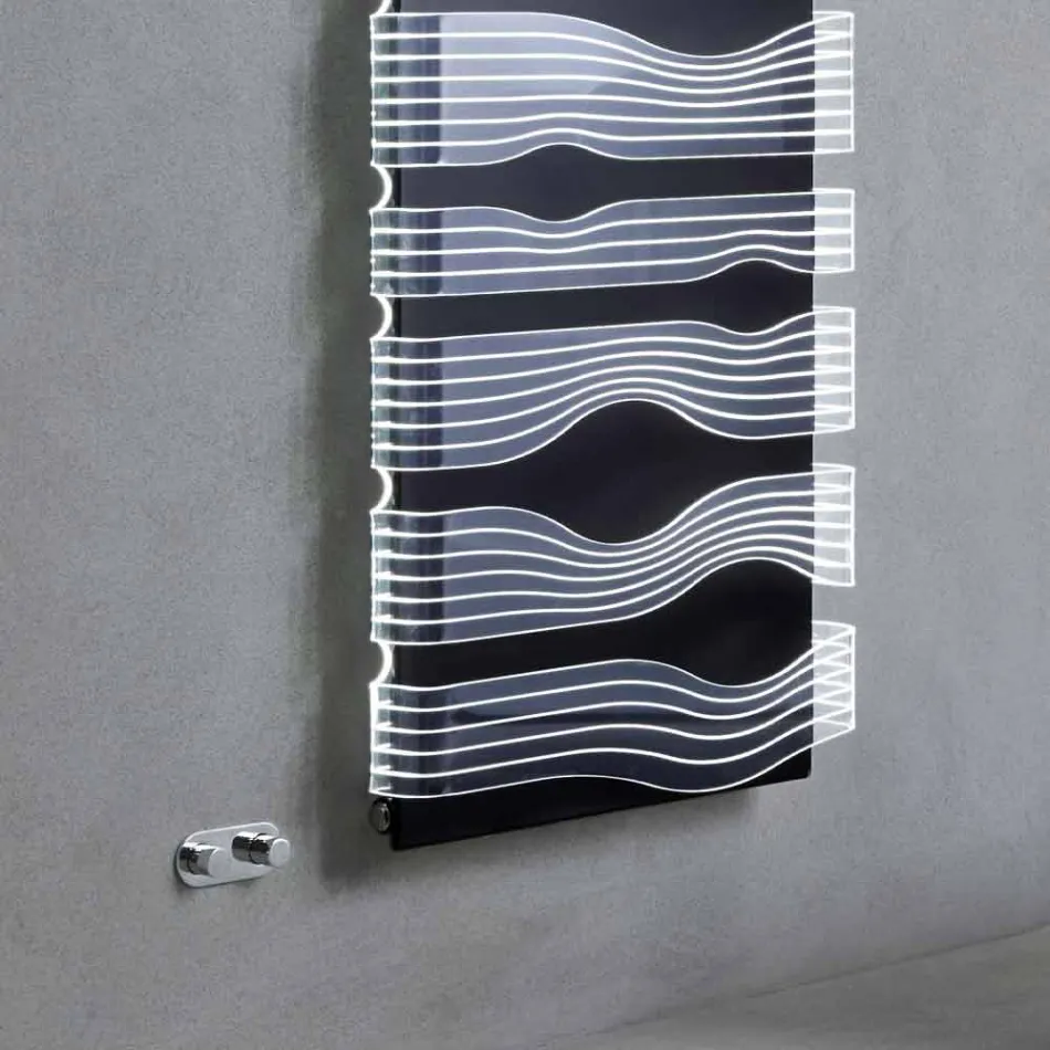 Radiator hidraulic de design pentru cameră de zi sau baie cu Led 839 W - Strălucire Viadurini