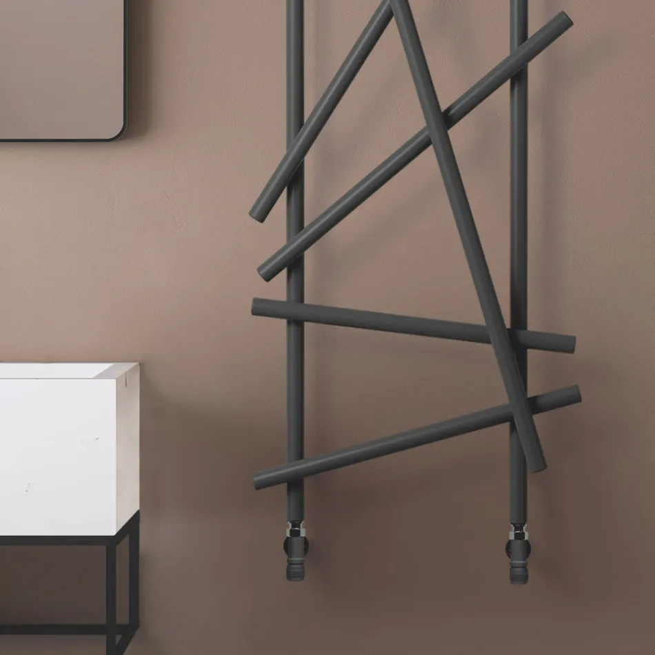 Radiator hidraulic din oțel cu țevi cu secțiune rotundă Fabricat în Italia - Aleatoriu Viadurini