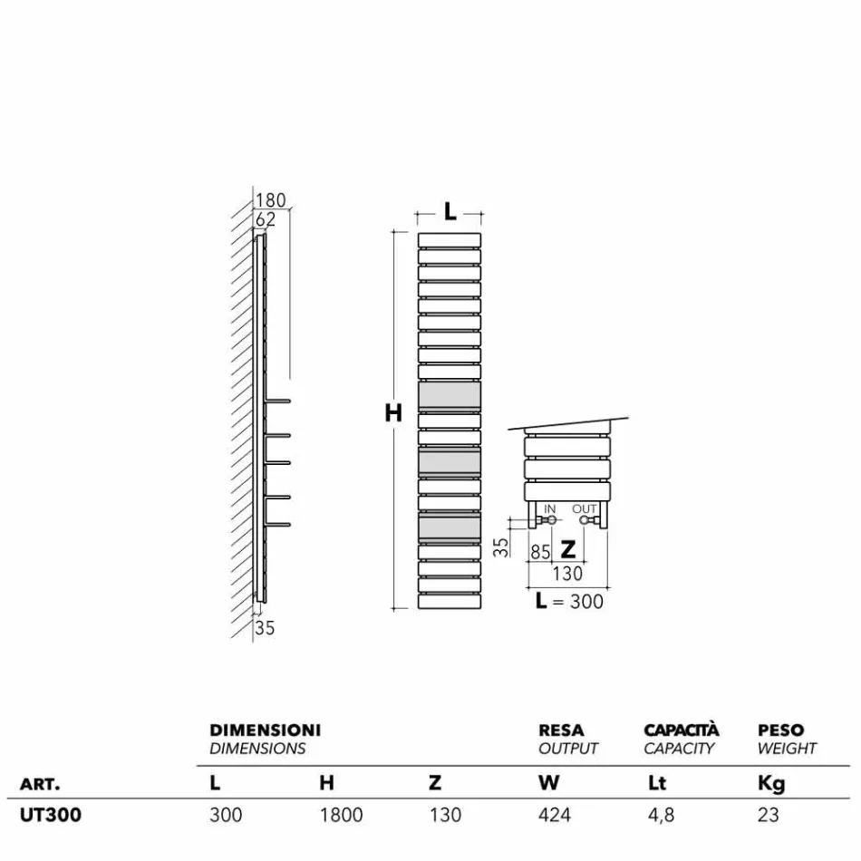 Hidraulic Termoarredo oțel, rafturi de stejar, Utility H Scirocco Viadurini