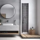 Radiator mixt Lux cu suport pentru prosoape din oțel, fabricat în Italia Viadurini