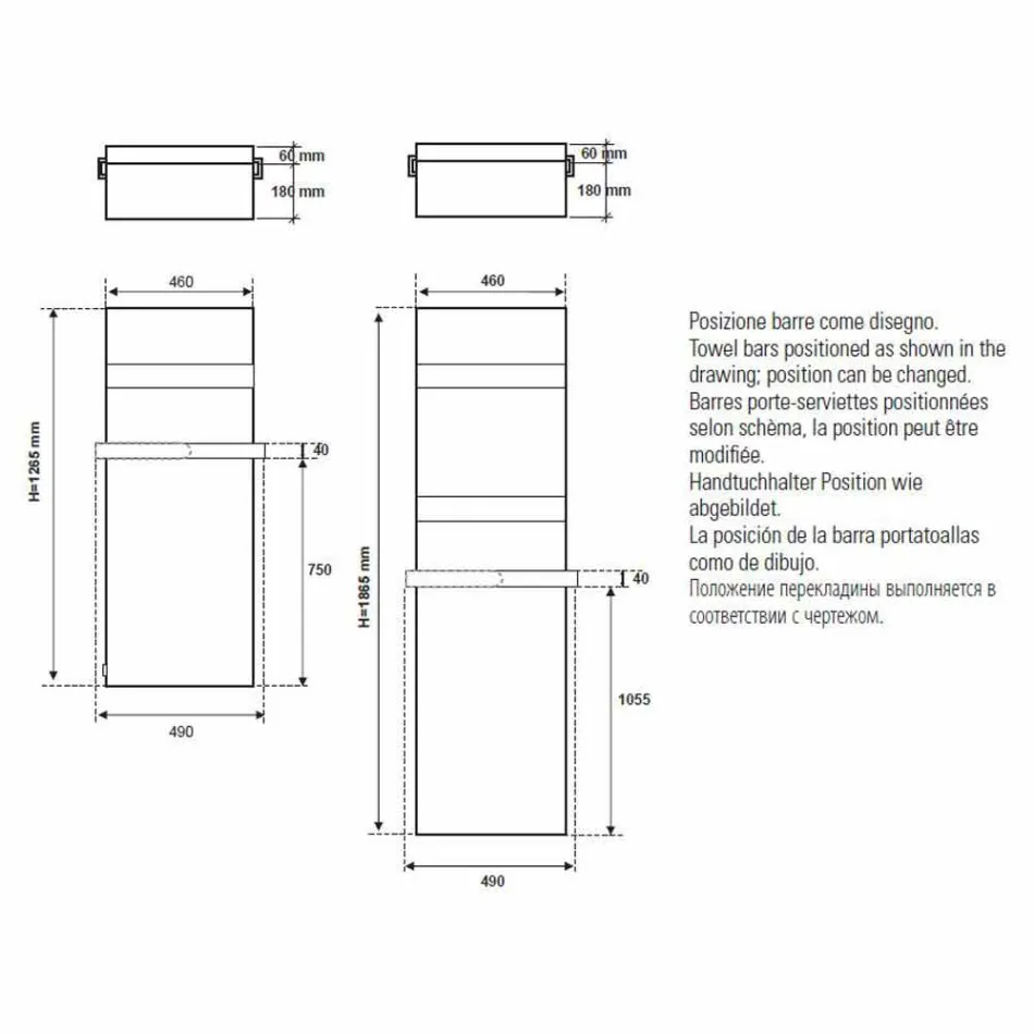 Suport de prosoape pentru radiator Design vertical Hidraulic până la 719 wați - Rebel Viadurini