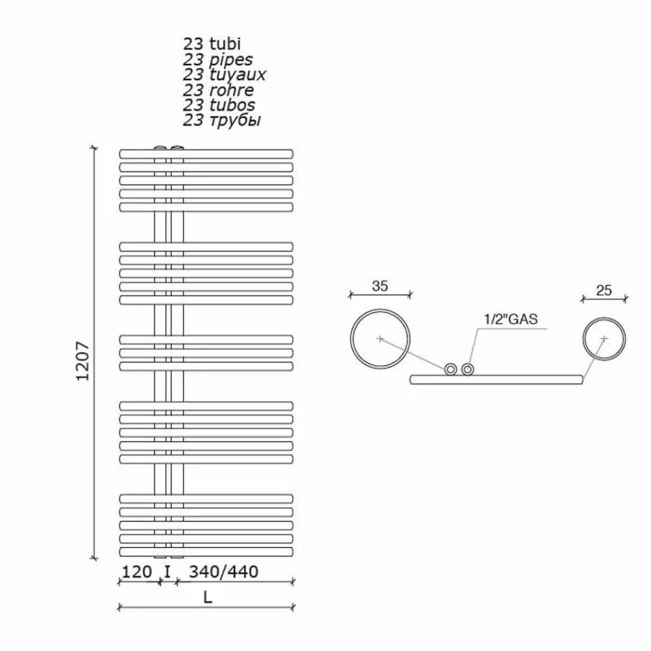 Încălzitor de prosoape cu design modern, montat pe perete, până la 690 W - păun Viadurini