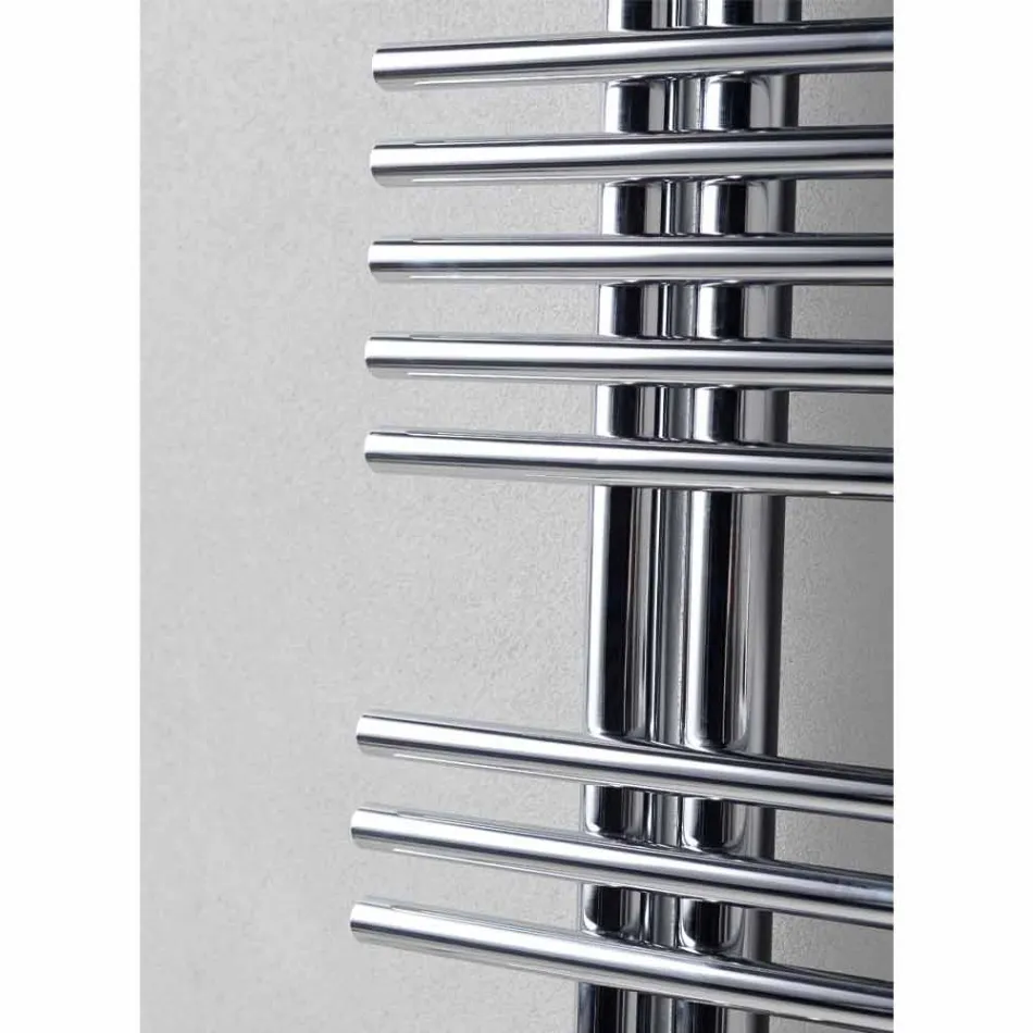 Încălzitor de prosoape cu radiator crom în oțel Design hidraulic 483 W - Pavone Viadurini