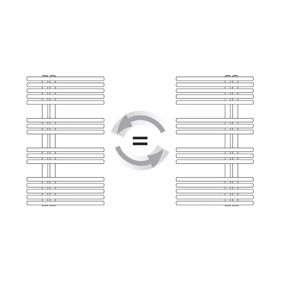 Încălzitor de prosoape cu radiator crom în oțel Design hidraulic 483 W - Pavone Viadurini