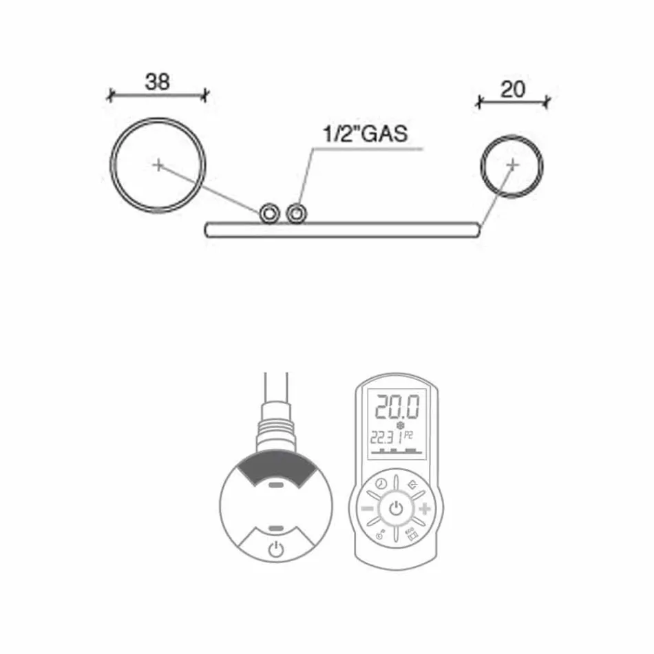 Suport de prosoape electric încălzit din oțel cromat design 700 W - Peacock Viadurini