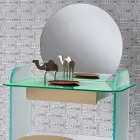 Masă de toaletă machiaj cu oglindă și sertar de sticlă 3 finisaje - Salvie Viadurini