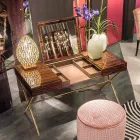 Dressing Table moderne cu pliere top în abanos strălucitor Ada 3 Viadurini