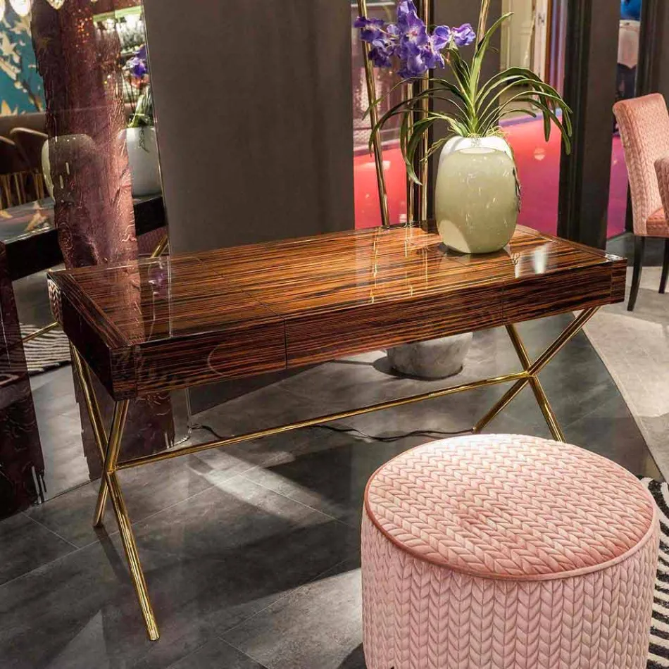 Dressing Table moderne cu pliere top în abanos strălucitor Ada 3 Viadurini