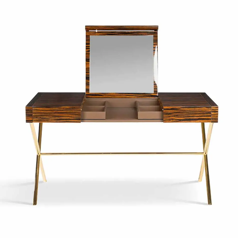 Dressing Table moderne cu pliere top în abanos strălucitor Ada 3 Viadurini