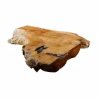 Blat de baie suspendat din lemn masiv de tec, piesă unică - Perfect Viadurini