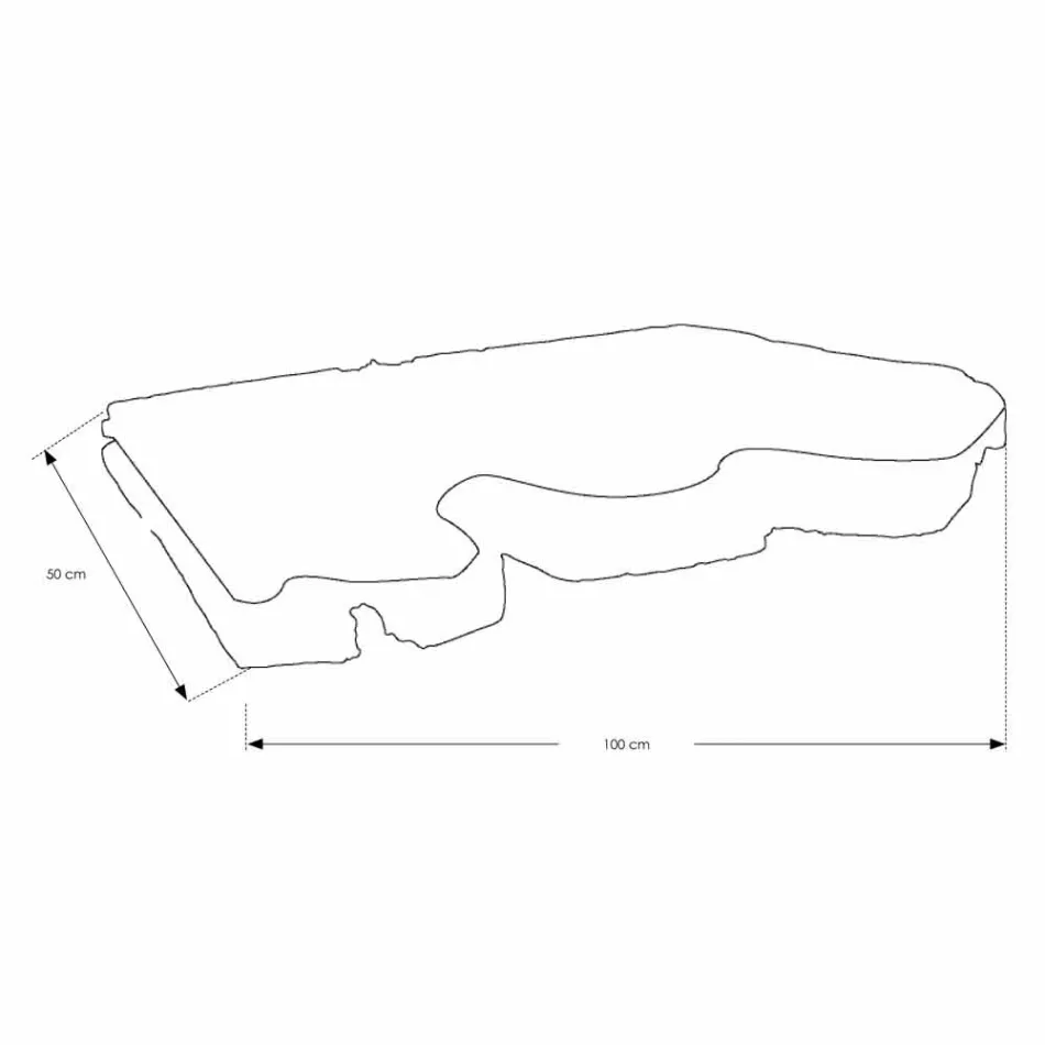 Blat de baie suspendat din lemn masiv de tec, piesă unică - Perfect Viadurini