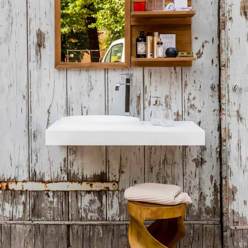 Suprafață solidă suspendată, cu lavoar integrat Arona Viadurini