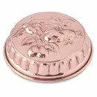 Tigaie rotundă de tort din cupru, conservată manual, cu decor de fructe 28 cm - Gianmattia Viadurini