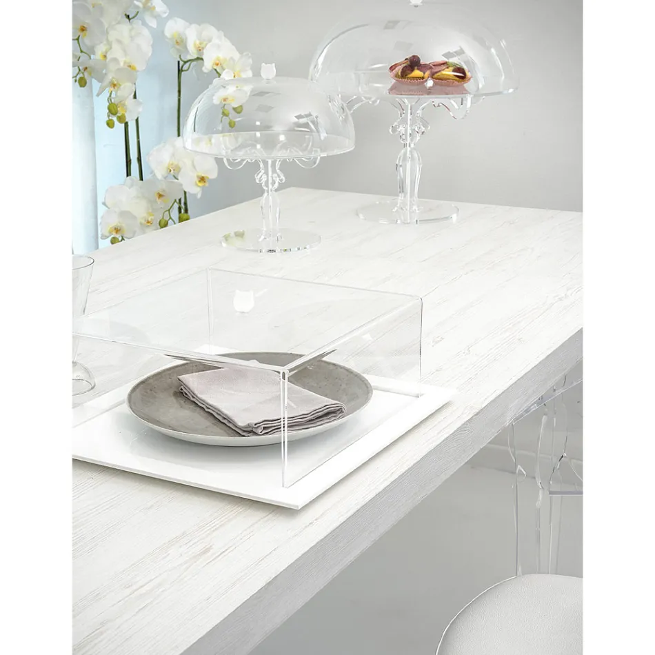 Tigaie de tort pătrată transparentă din plexiglas Made in Italy 2 dimensiuni - Crotone Viadurini