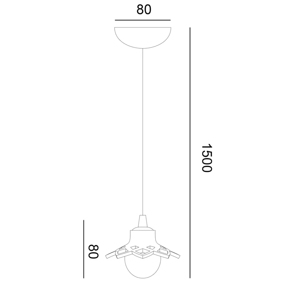 Lampa cu suspendare din teracota Toscot Apuane fara rozeta Made in Toscana Viadurini