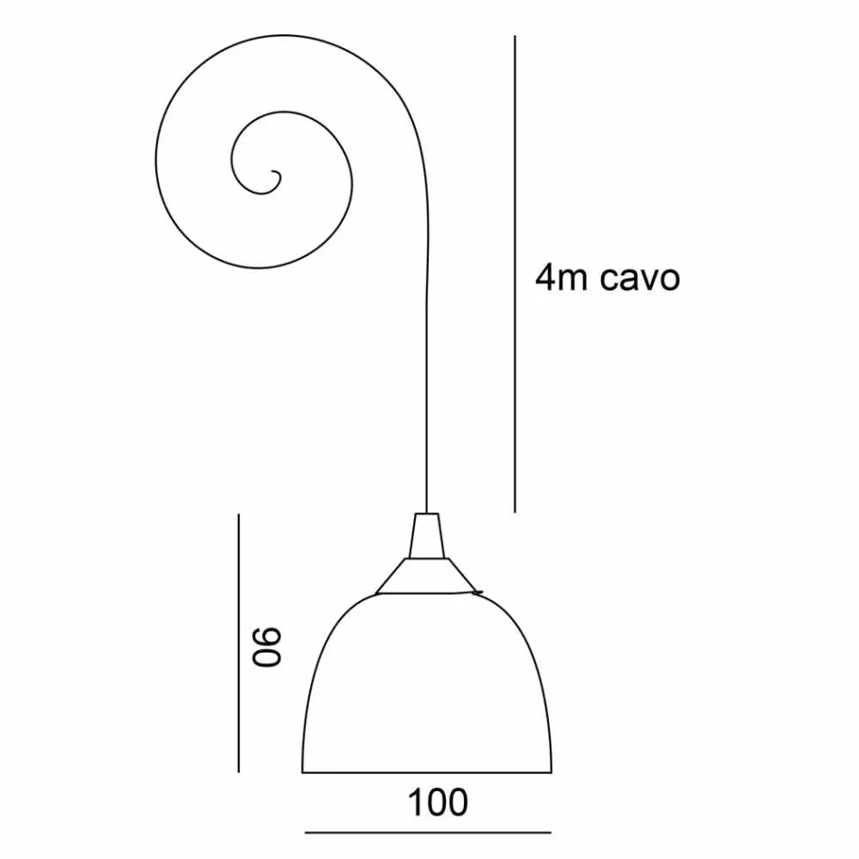 TOSCOT Apuan lampă de suspensie, fără rozetă în Toscana Viadurini