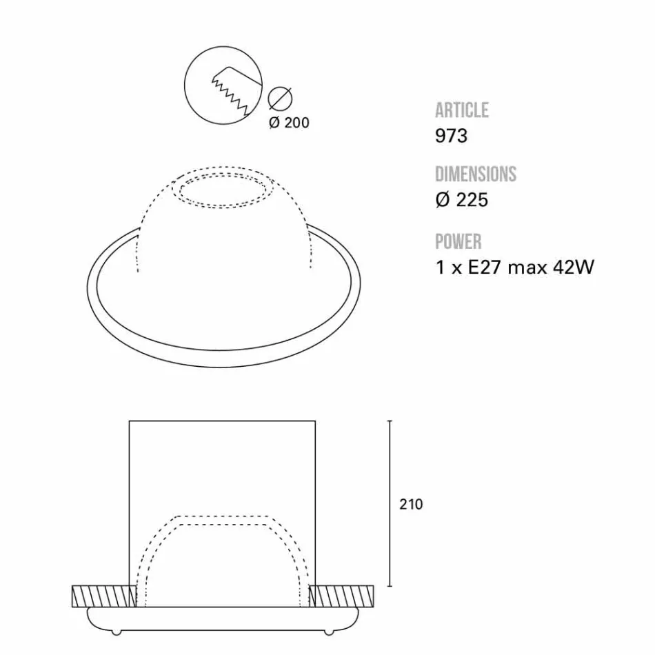 TOSCOT Battersea la farul mare, construit Ø22,5 cm Made in Toscana Viadurini