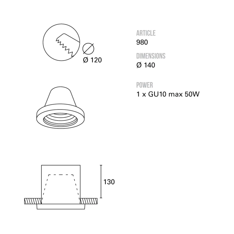 Spot încastrat Toscot Carso Ø14 cm din teracotă fabricat în Toscana Viadurini