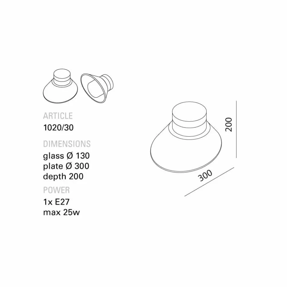 TOSCOT Chapeau! Lampa de perete / tavan făcut în Toscana Viadurini