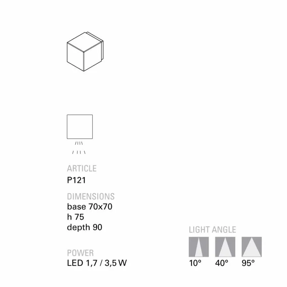 TOSCOT Smith appliqué cu LED-uri de teracota exterior, manual Viadurini