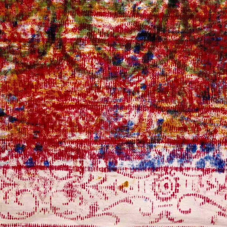 Față de masă din bumbac cu imprimeu realizat manual dintr-o bucată - mărci Viadurini