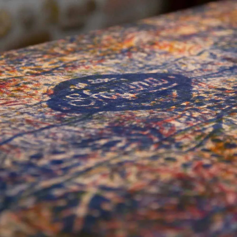 Față de masă din artă italiană cu o bucată de bumbac tipărit manual - mărci Viadurini